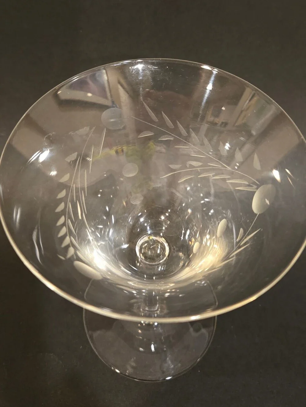 Crystal Etched Martini Glass - Clear